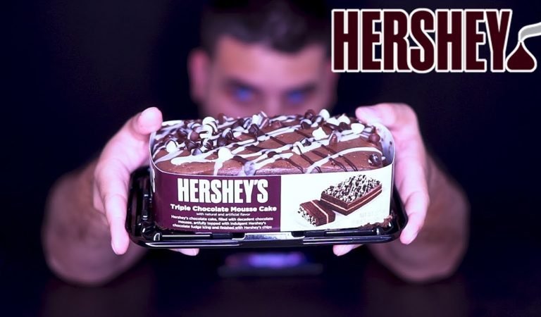 ASMR EATING | Hershey’s Triple Chocolate Mousse Cake