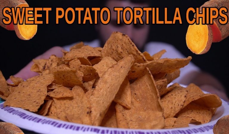 ASMR EATING | Sweet Potato Tortilla Chips 🍠