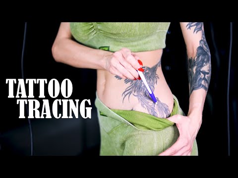 ASMR Tattoo tracing show my Belly Tattoo and tell you about it – pure whispering / visual