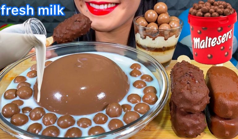 ASMR CHOCOLATE JELLY CAKE, TIRAMISU’, MAGNUM ICE CREAM, MALTESERS CHOCO BALLS MASSIVE Eating Sounds