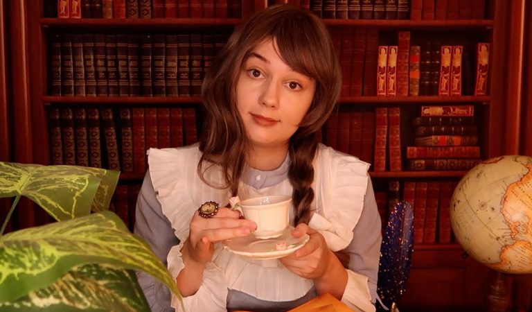 ASMR Cozy Victorian Office Roleplay ~ Paper Sounds, Crackling Fire, Rain, Clock Ticking, Writing